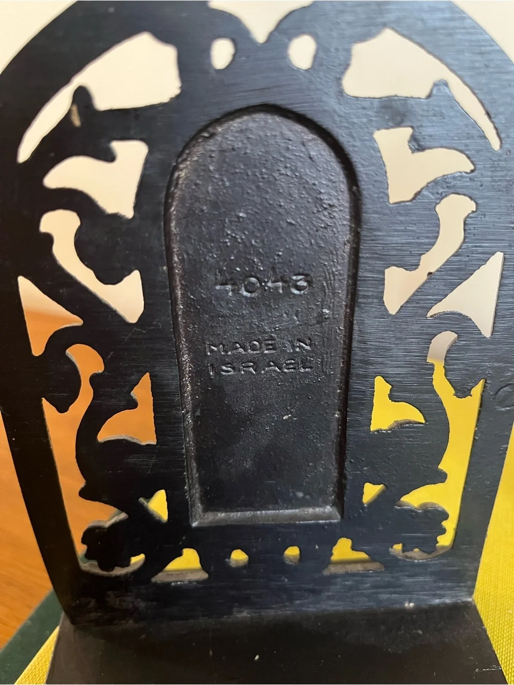 Decorative Brass Bookends with Enamel Inlay - Gold and Teal